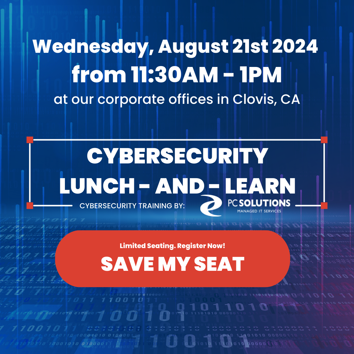 cybersecurity, lunch and learn invite