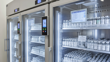 Medication storage room door at a Bakersfield clinic showing the access control gap where physical keys provide no audit trail for controlled substance areas