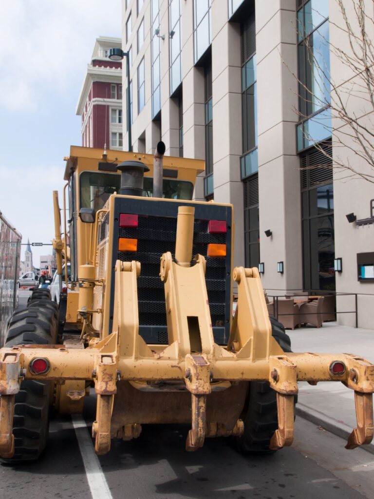 Central Valley Construction Site with Street Building Equipment